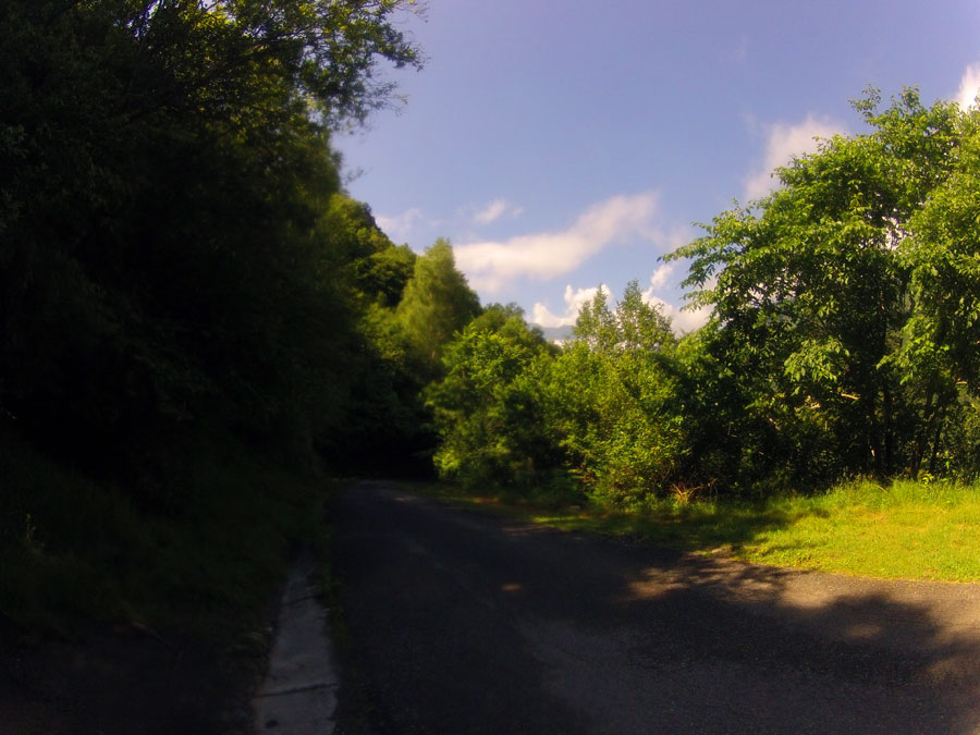 Llegamos a la carretera que seguimos a la izquierda 