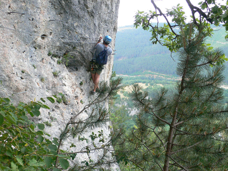 Flanqueo de inicio de la vía ferrata 
