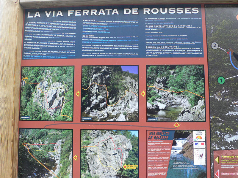 Croquis de la vía ferrata de Rousses 