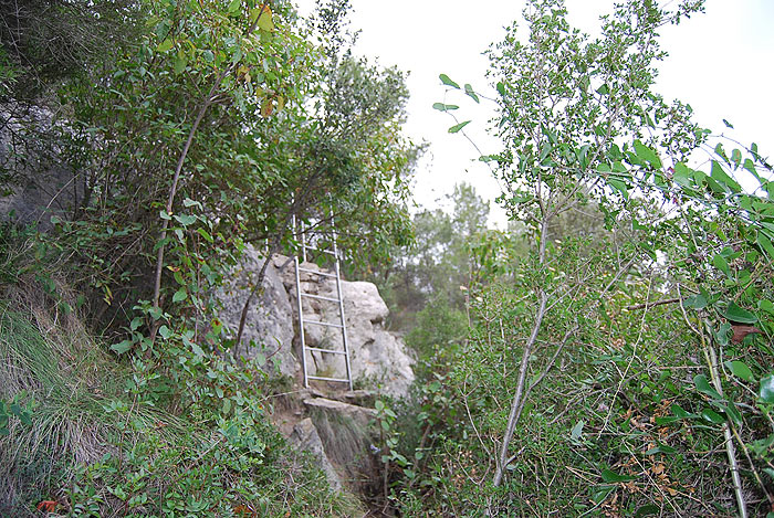 A la derecha vemos la escalera metálica por la que regresaremos 