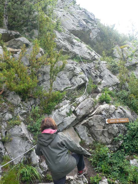 Inicio de la ferrata de la Cara Sur 