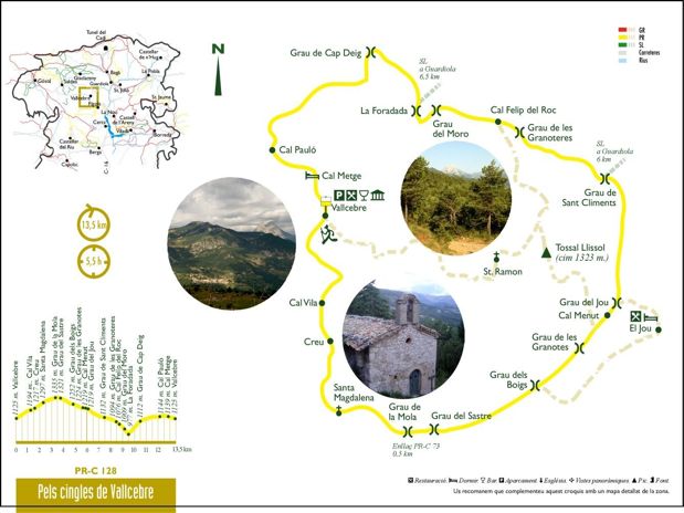 Croquis oficial del PR-128 (© Turisme Alt Berguedà) 