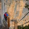 De regreso bajando por la segunda pasarela / Ruta a pie Camino natural de Montfalcó al congost de Mont-rebei 