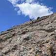 Inicio de la bajada por la ferrata de la Mora - Sur 