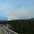 Vista de un incendio preventivo en el Giant Forest 