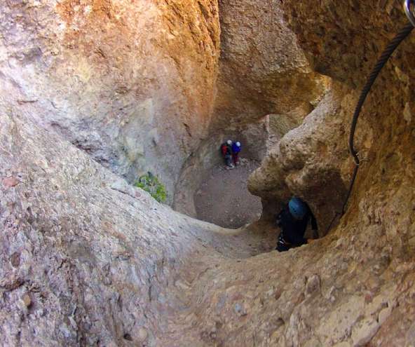 La chimenea vista desde arriba -Canal de las Damas-
