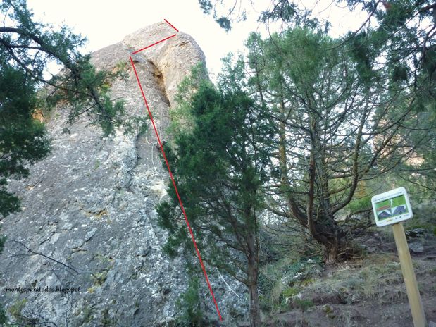 Inicio de la vía (© Montañismo para todos) 