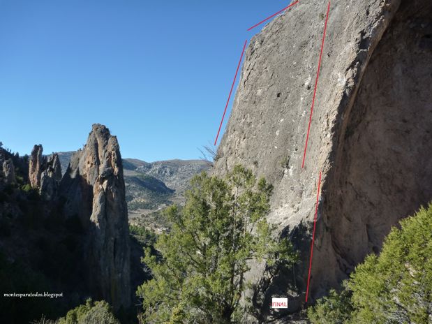 Final de la vía - destrepe o rapel de 18 metros - (© Montañismo para todos) 