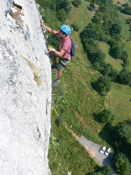 Saliendo del tramo desplomado 