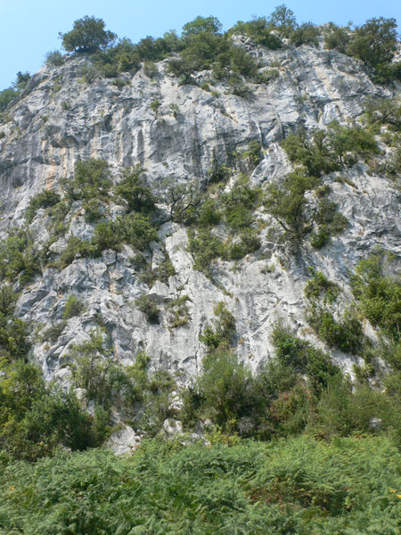 La primera pared de la vía ferrata -la más difícil- 