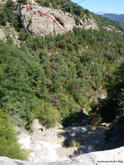 Ferrata desde la primera cascada  (© Montañismo para todos) 