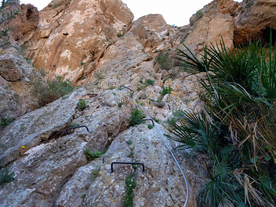 Vista desde abajo de los 25 metros de subida 