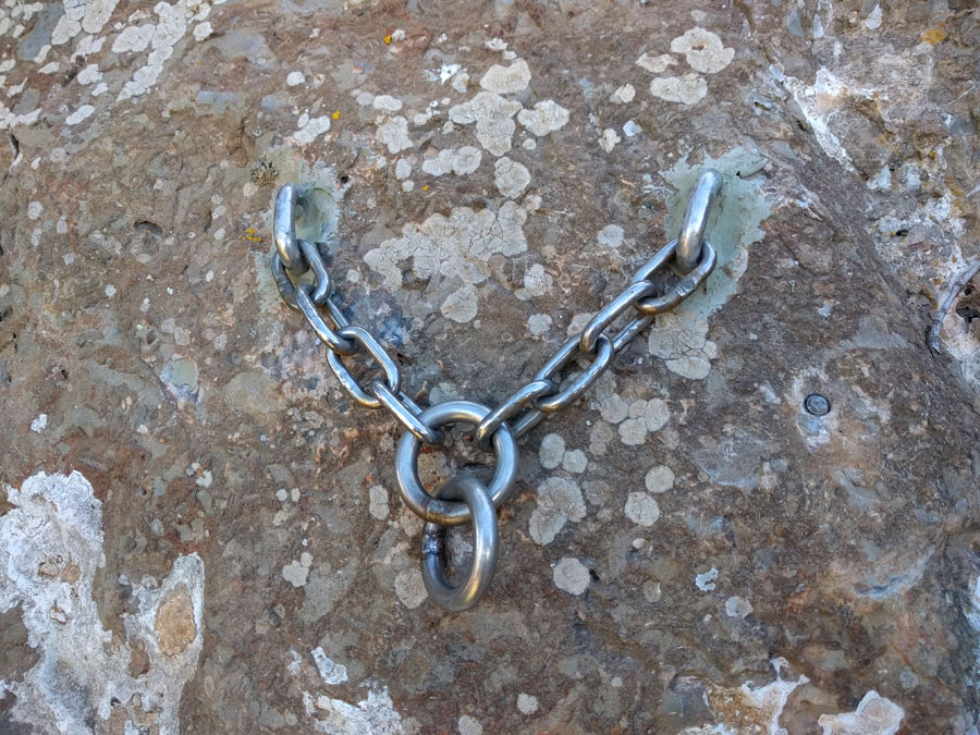 Primer rapel de unos 25 metros 