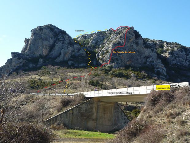 Vía desde la ermita (© Montañismo para todos) 