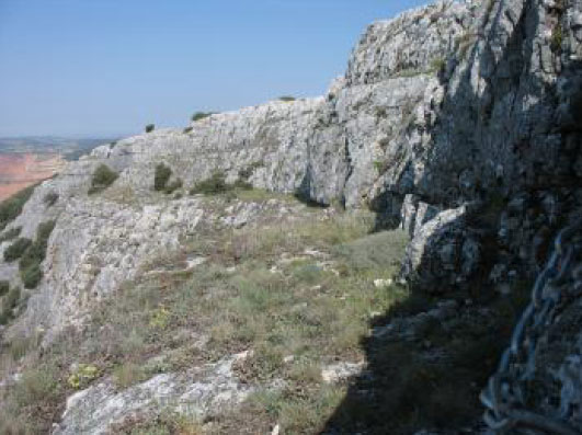 Repisa amplia antes del comienzo de las dificultades 