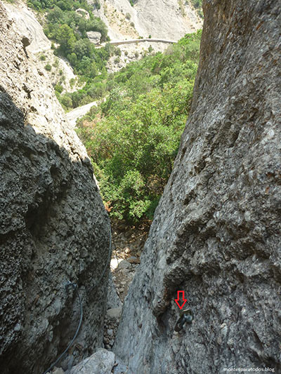 Fin del tramo vertical -anclaje rapel- 
