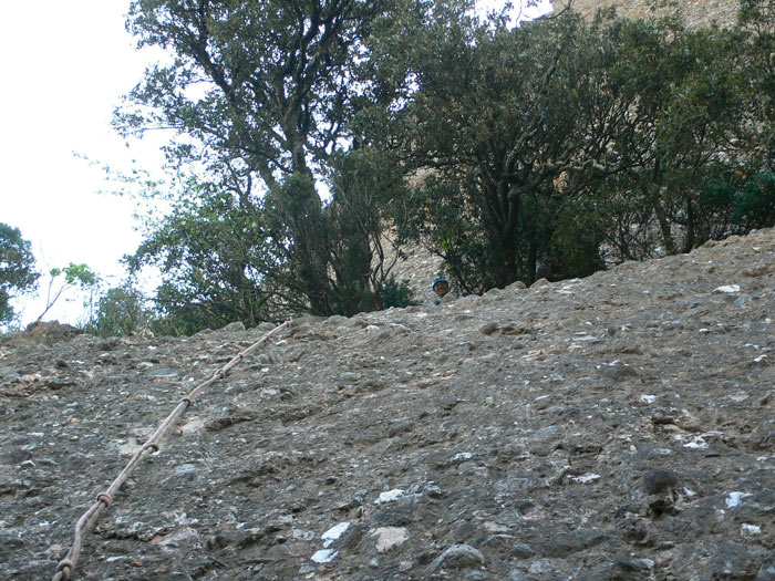 Vista de la pared vertical de entrada 