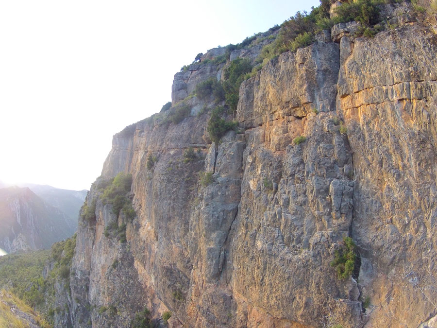Vista del tramo donde deberemos escalar 