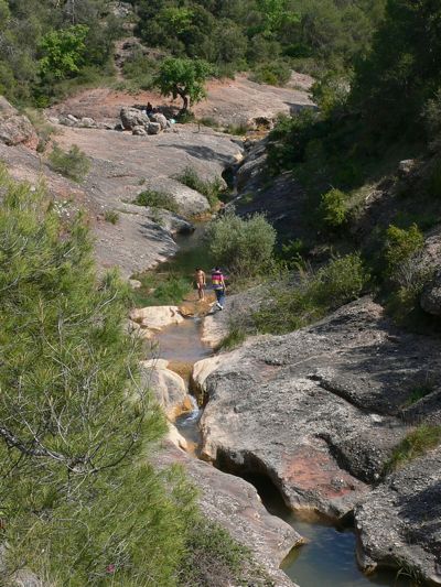 Pequeñas pozas en la riera de Rellinars 