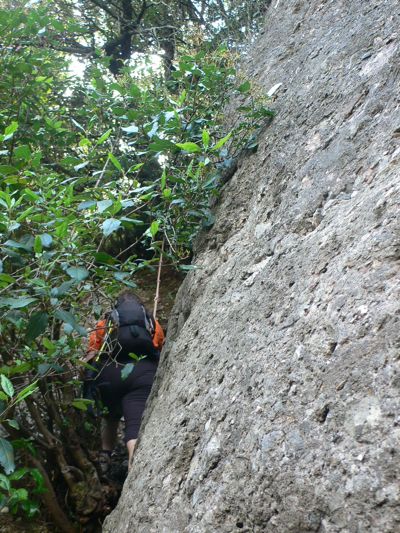 La primera cuerda un tramo vertical de 5 metros 