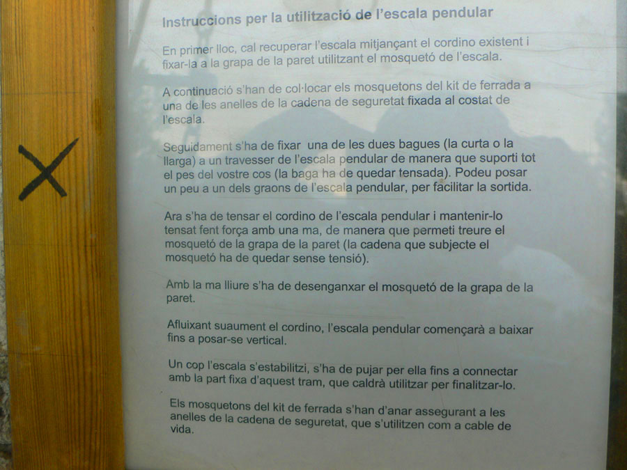 Instrucciones para el uso de la escalera pendular 