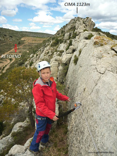 Cerca del fin se ve la cima y el retorno (© Montañismo para todos) 