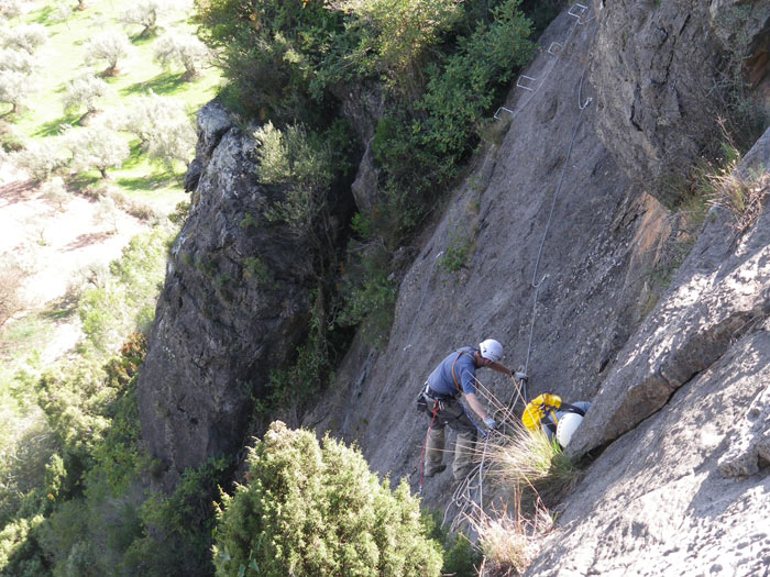 Detalle de la vía ferrata 