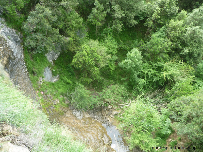 Base de la cascada desde la cornisa 