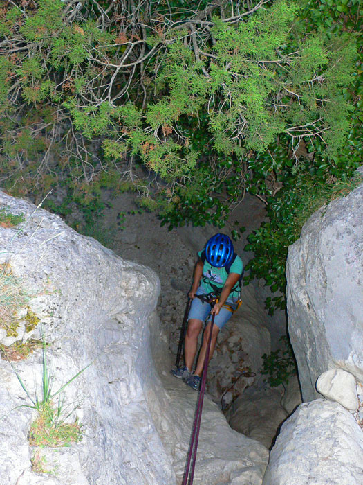 Primer rapel del Barranco de la Virgen 