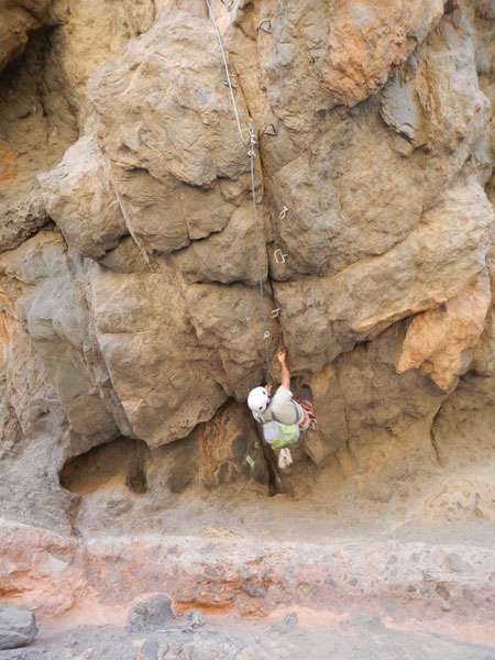 Otra vista de la entrada de la vía ferrata 