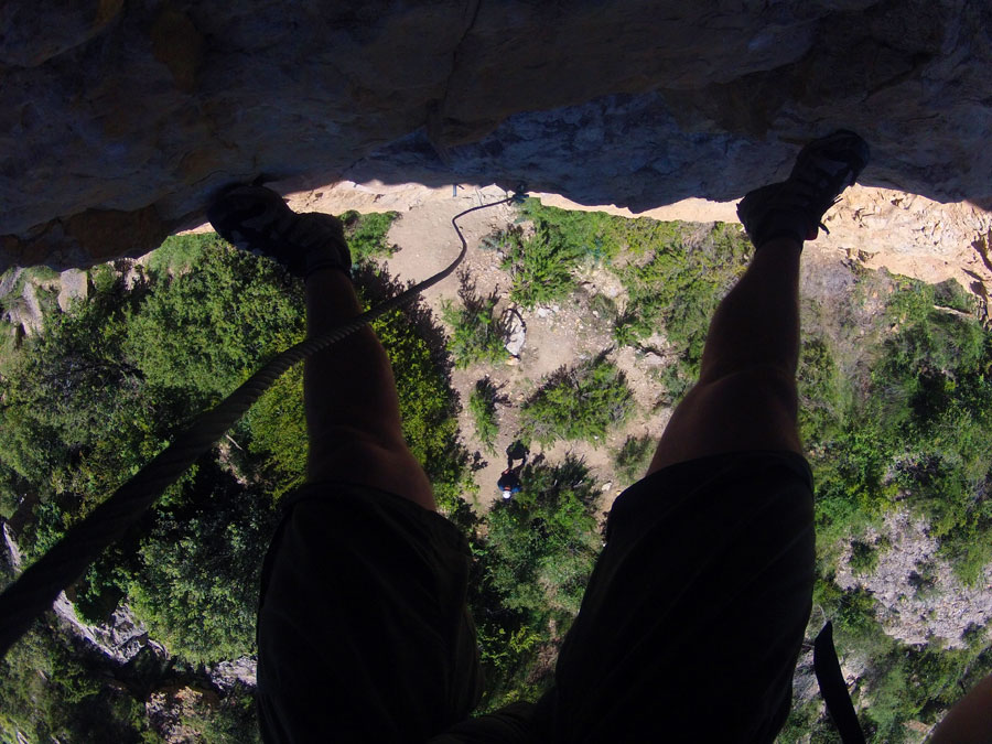 Descansando antes de afrontar el desplomado 