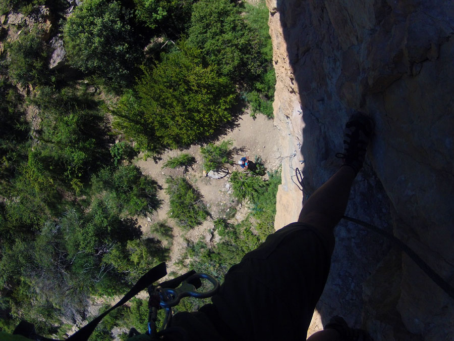 Vista hacia abajo en el desplome 
