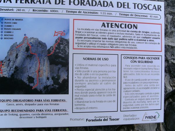 Panel de la vía ferrata (© Daniel Arteche) 