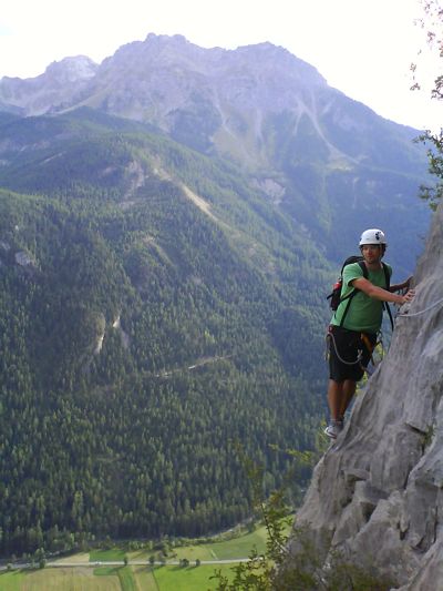 Paso sin grapas típico de esta vía ferrata 