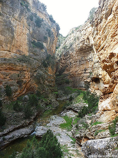 Bajada con pasamanos al cauce 