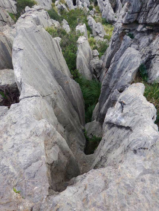Crestas de roca difíciles de superar. 