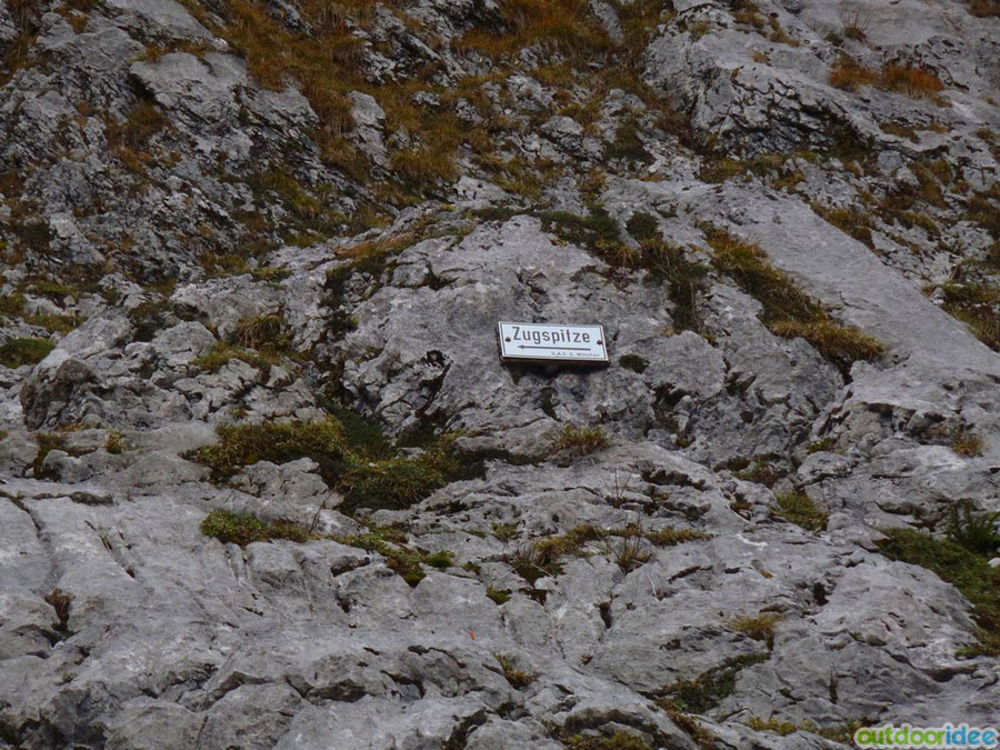 Señal hacia Zugspitze 