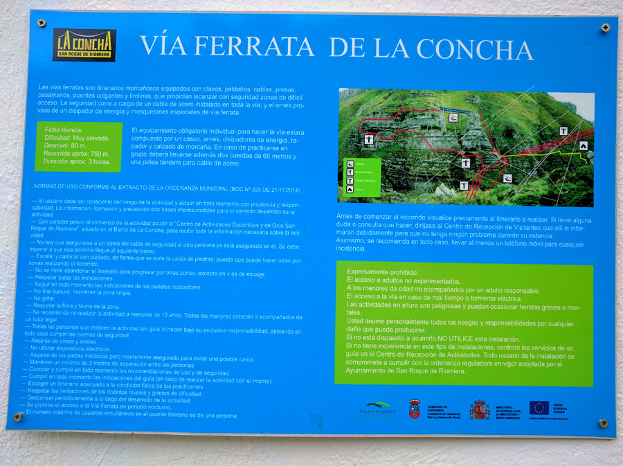Croquis oficial de la vía ferrata 