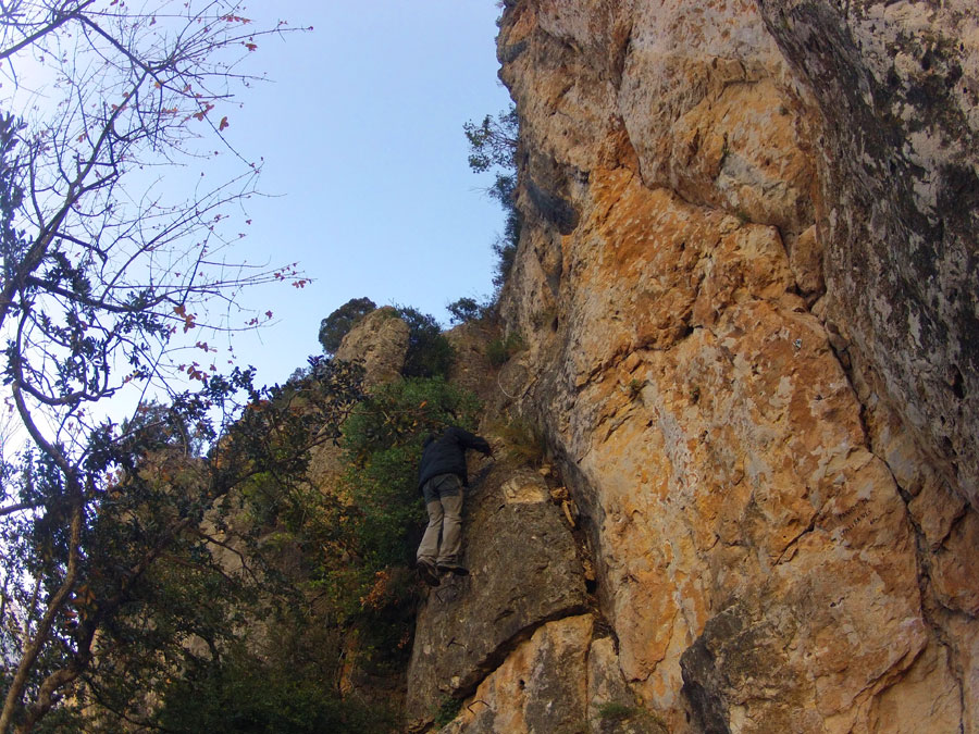 Primera parte de la vía ferrata de la Selva 