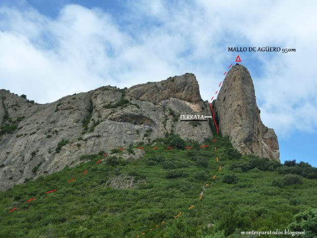Vista general de la canal equipada (© Montañismo para todos) 