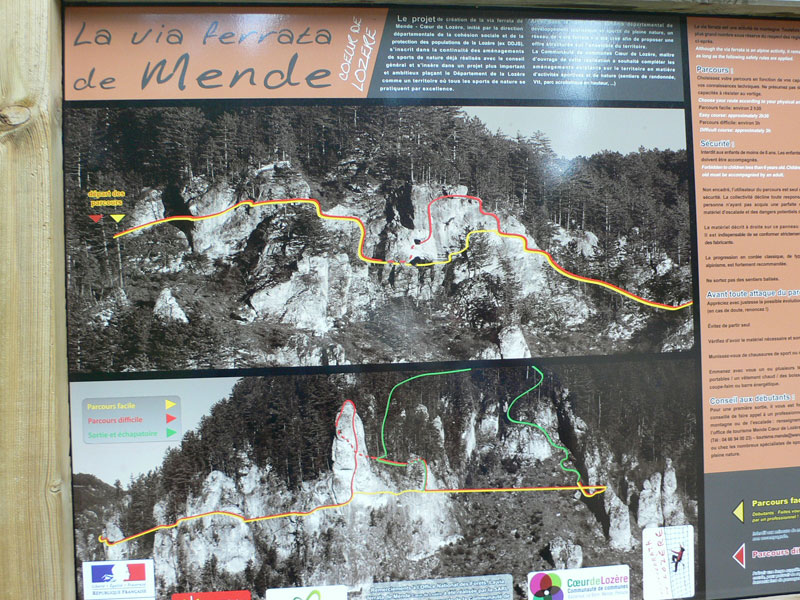 Croquis de la vía ferrata de Mende 
