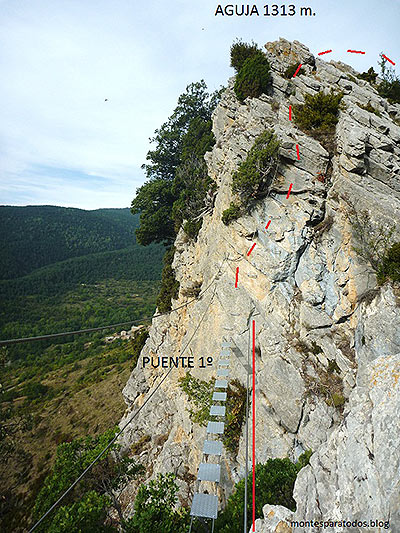 Primer puente y la aguja donde acaba el tercer tramo (© Montes para todos) 