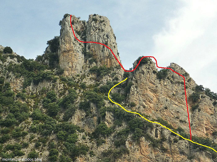 Marcado el tercer y cuarto sector y la senda de escape (© Montes para todos) 