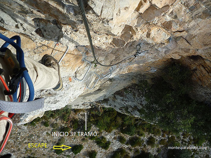 Imagen desde el desplome final del muro (© Montes para todos) 