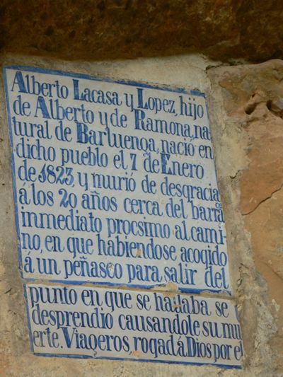 Aviso a caminantes para el tramo equipado dera Biñeta 