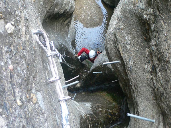 Uno de los tramos más verticales de la canal 