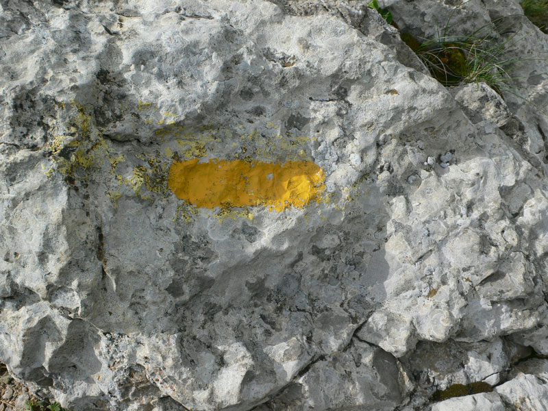 Seguimos las marcas amarillas hasta la misma cima del Pedraforca -Pollegó Superior- 