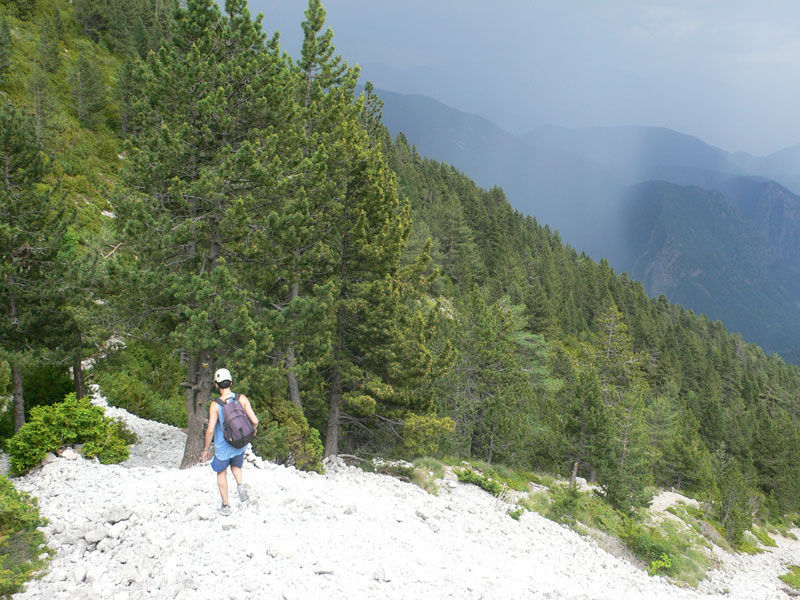 En este punto salimos de la tartera 
