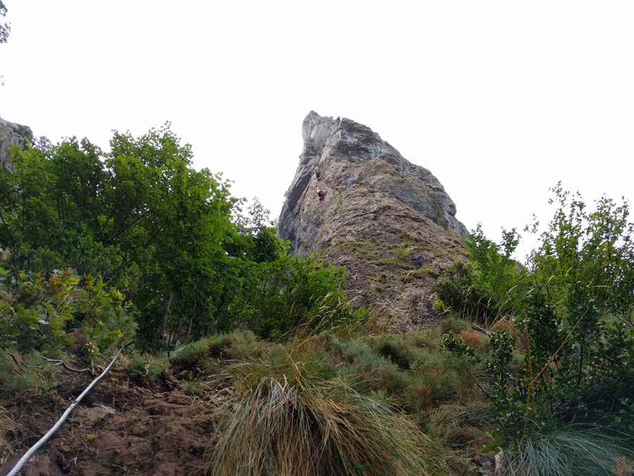 La tirada más vertical de la vía ferrata 
