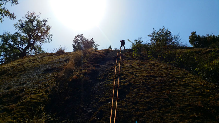 Bajada en rapel (55 m.) 